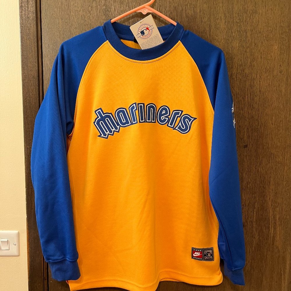 Nike Cooperstown Collection Seattle Mariners Long Sleeve Shirt (Large)